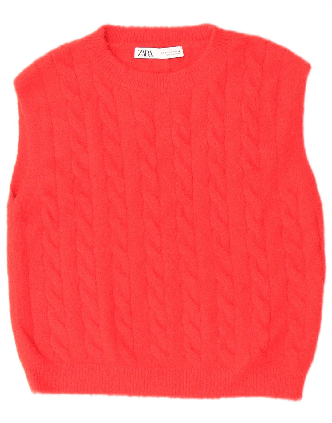 Zara Γυναικείο γιλέκο Crop Tank Top UK 10 Small Red Polyamide