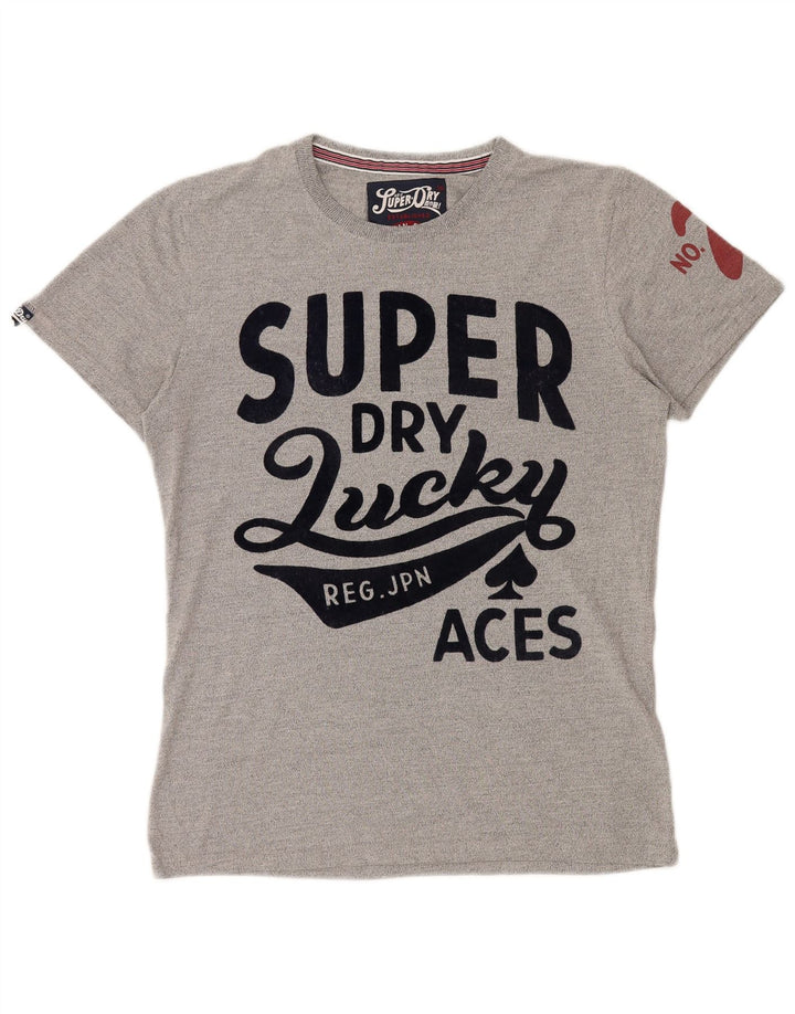 Ανδρικό γραφικό μπλουζάκι SUPERDRY Τοπ μεσαίο γκρι βαμβακερό