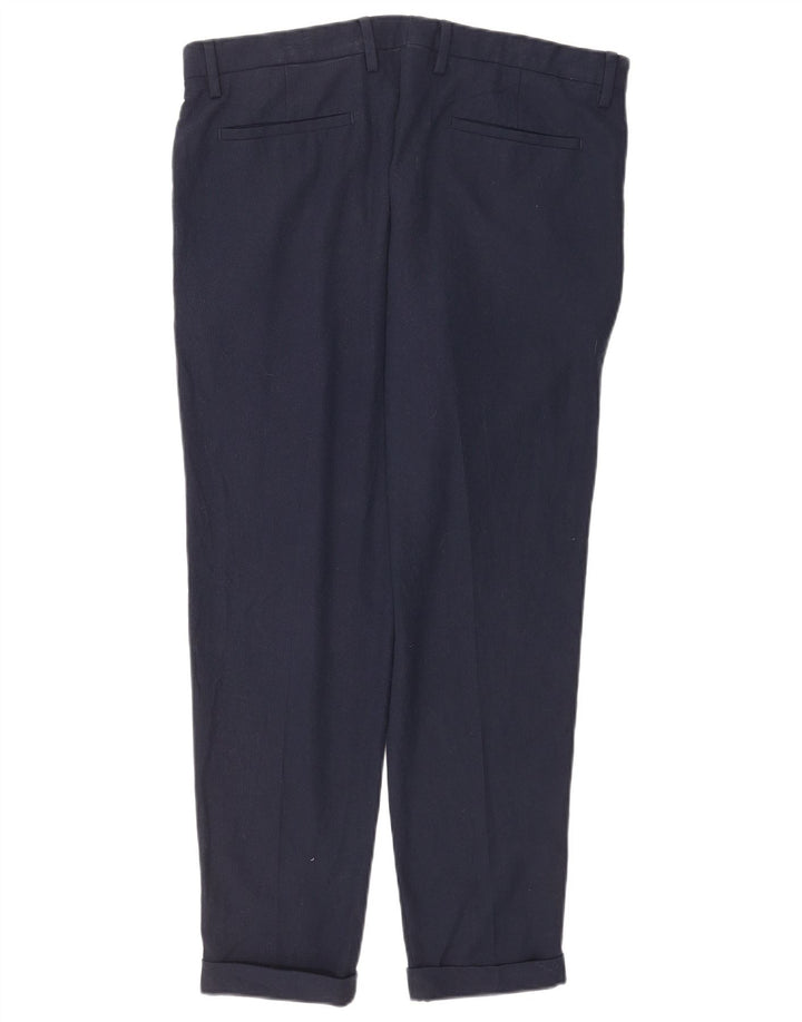 Zara Ανδρικό Slim Suit Παντελόνι EU 44 Large W34 L30 Navy Blue Polyester