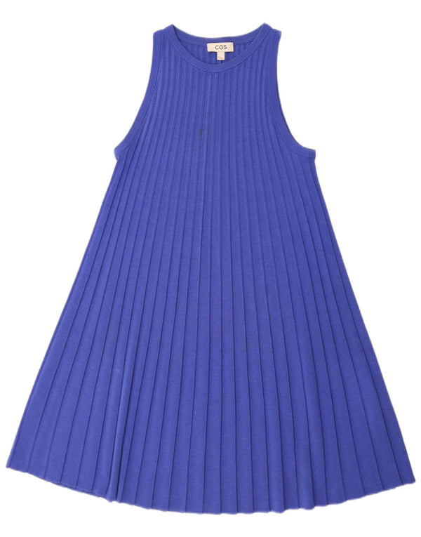 COS Womens Sleeveless Tent Dress UK 14 Medium Blue Cotton