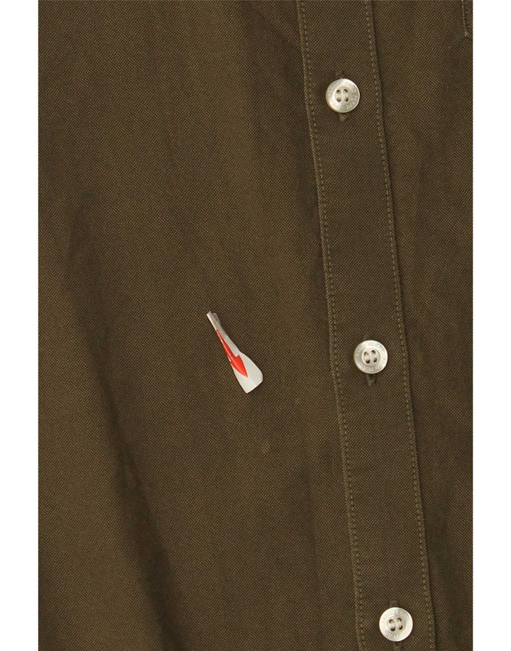 Fred Perry Ανδρικό κοντομάνικο πουκάμισο με κανονική εφαρμογή, μικρό πράσινο βαμβακερό