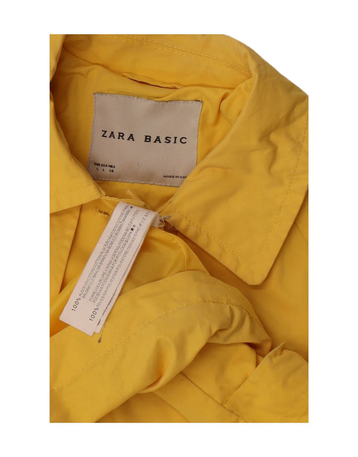 Zara Γυναικείο Bomber Jacket UK 16 Large Yellow Cotton