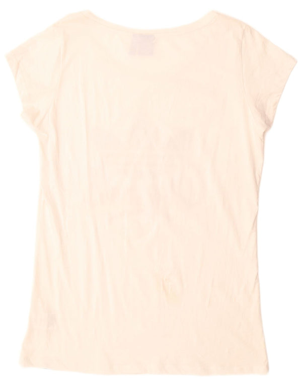 Γυναικείο Longline γραφικό μπλουζάκι ADIDAS Top UK 22 XL Λευκό βαμβακερό