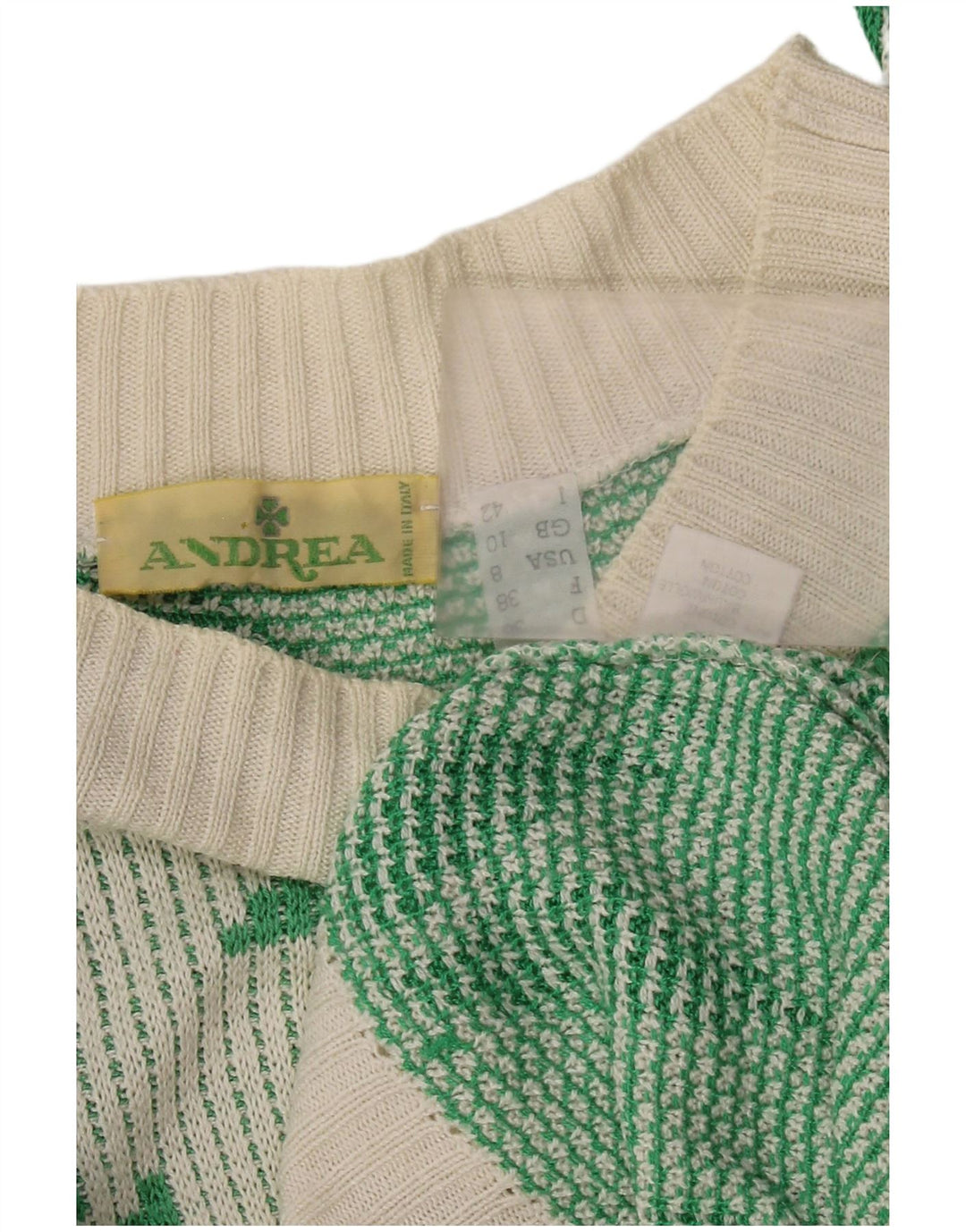 Vintage γυναικείο Crop Boat Neck Jumper UK 10 Small White Acrylic