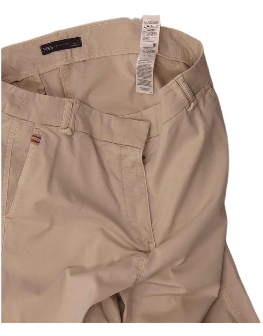 Marks & Spencer Γυναικείο παντελόνι Chino UK 14 Medium W30 L27 Beige βαμβακερό