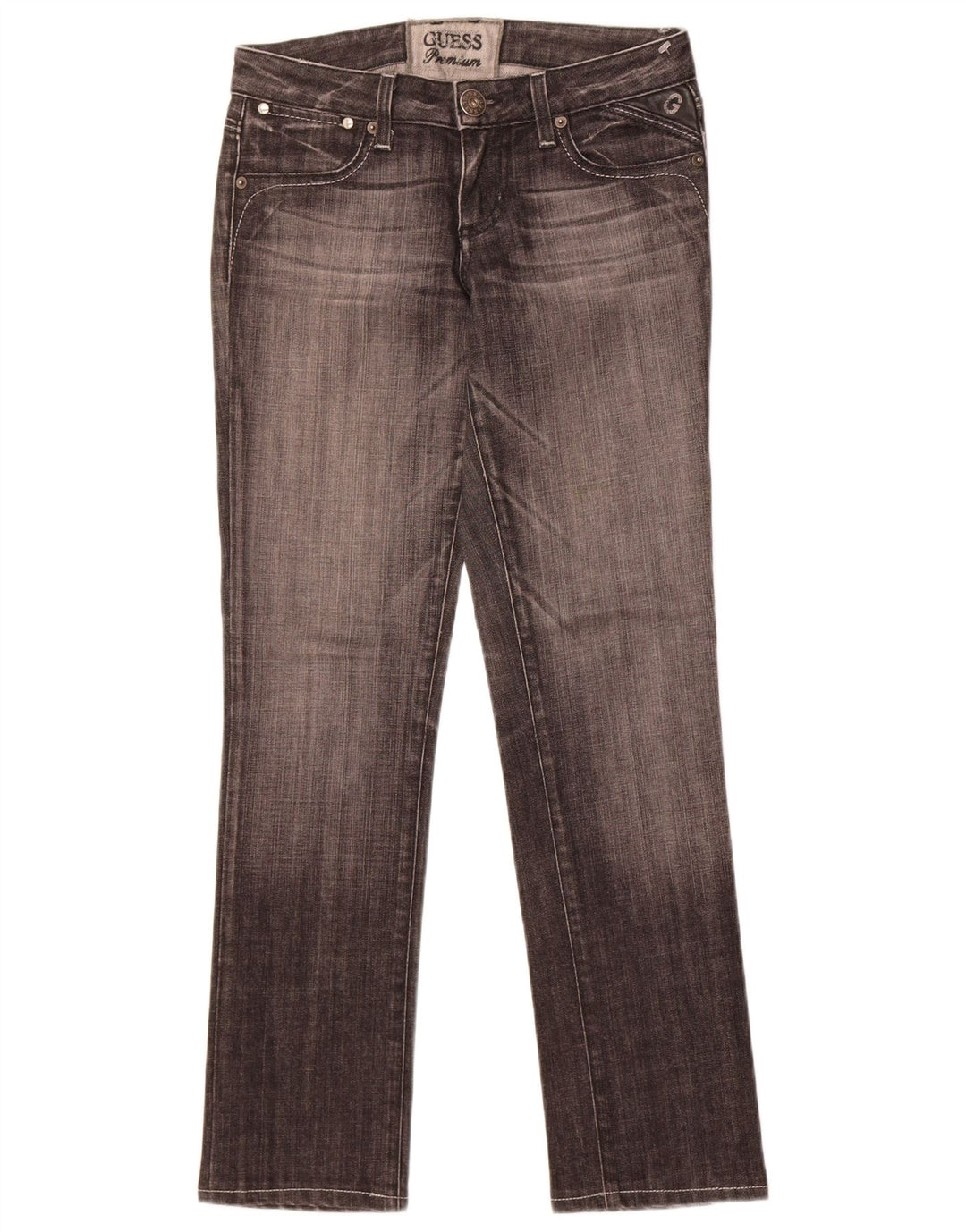 Γυναικείο τζιν ίσιο Guess W27 L30 μαύρο βαμβακερό