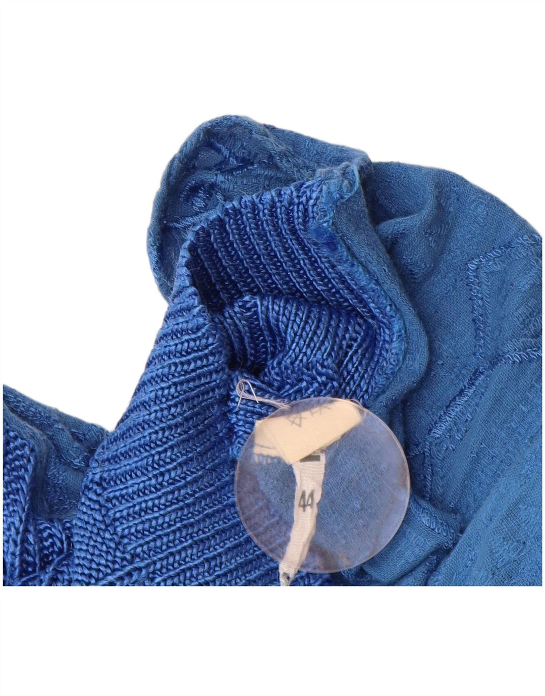 Vintage Γυναικεία Ζακέτα πουλόβερ IT 44 Medium Blue Geometric Viscose