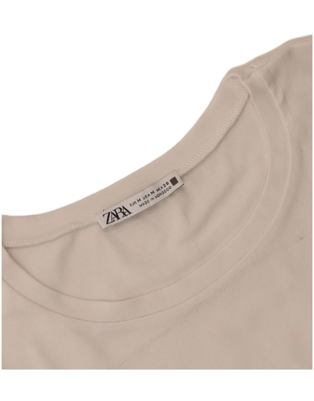 Zara Γυναικεία Αμάνικη Μπλούζα Τοπ UK 12 Medium White