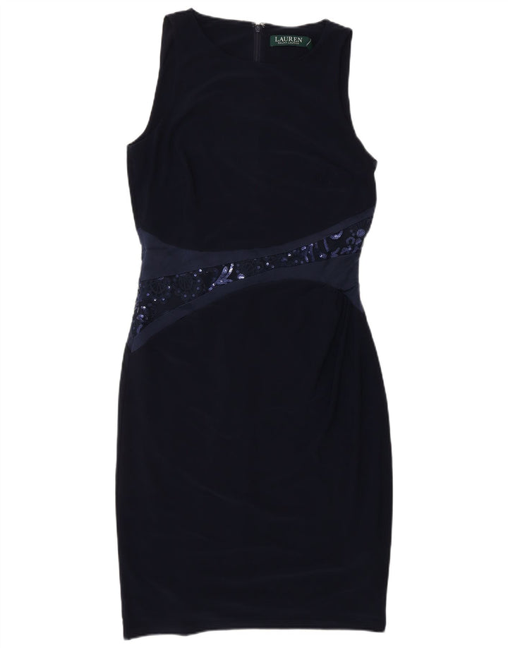 RALPH LAUREN Γυναικείο αμάνικο φόρεμα US 4 Small Navy Blue Polyester
