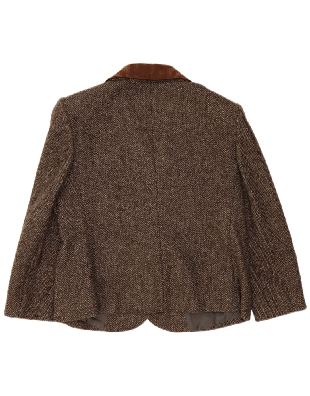 Vintage Womens 2 Button Blazer Jacket UK 14 Large Brown Herringbone