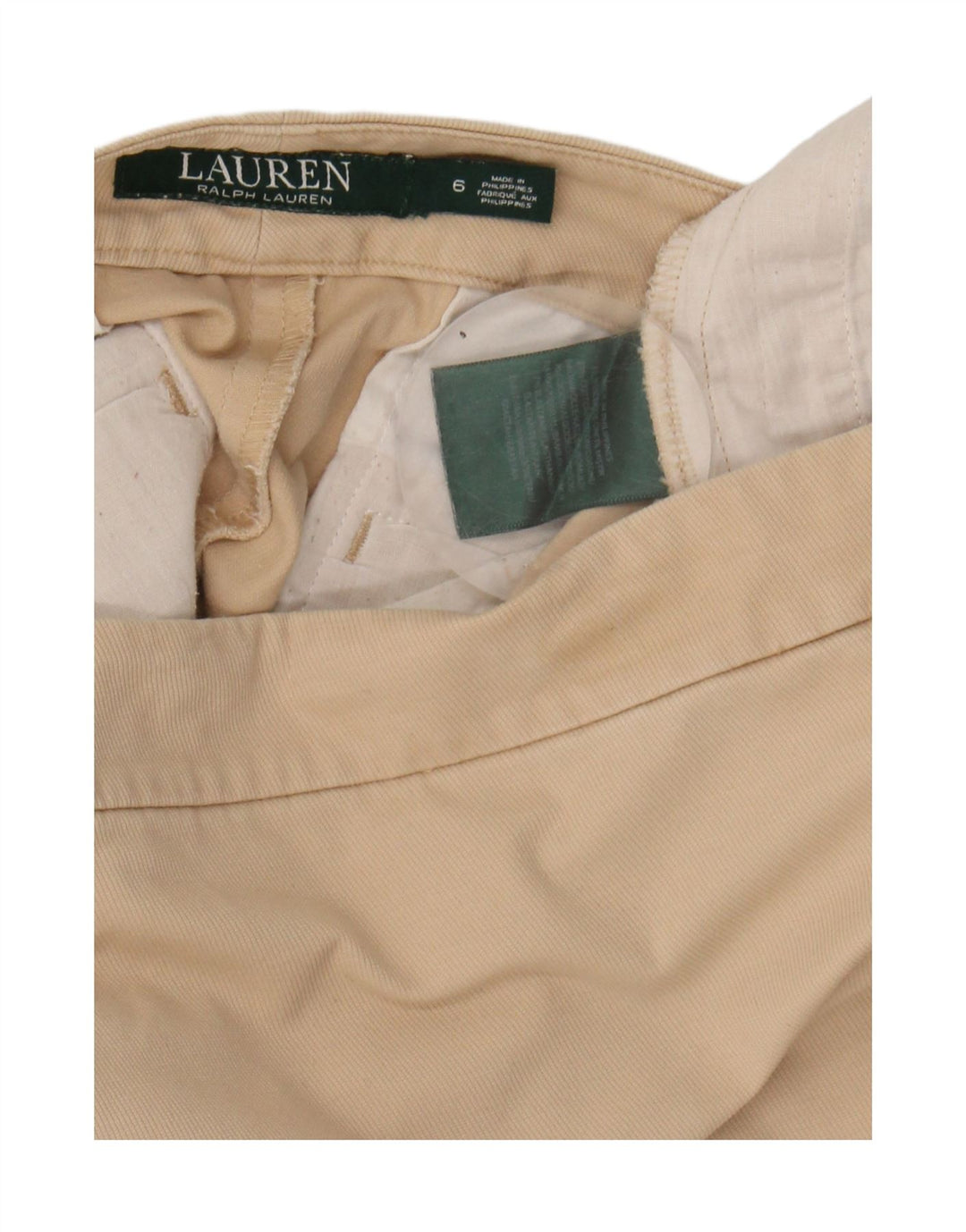 Γυναικεία ίσια φούστα Ralph Lauren US 6 Medium W32 Μπεζ βαμβακερή