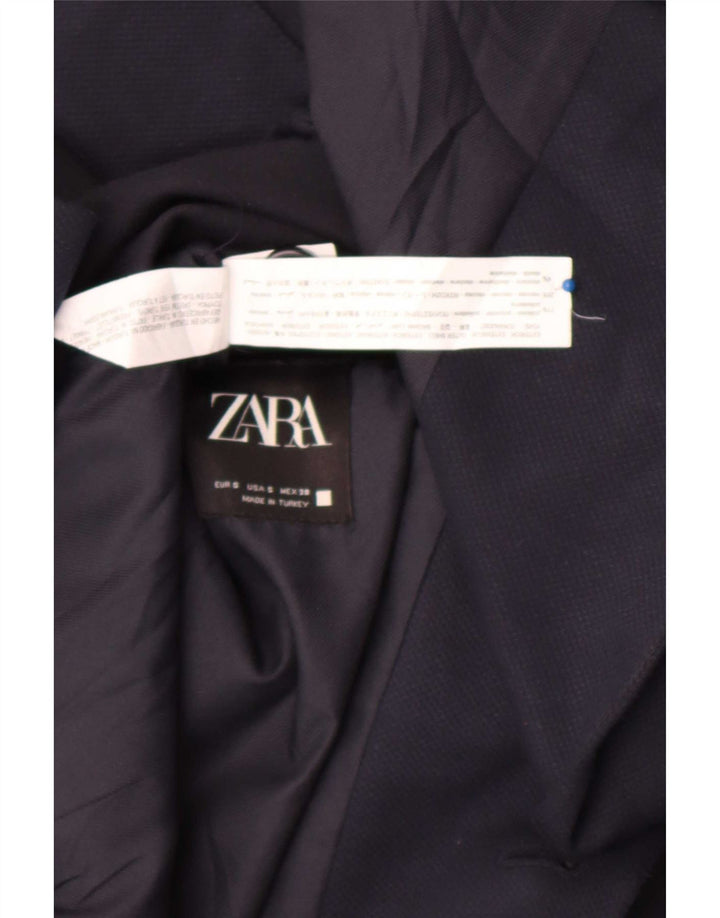 Zara Ανδρικό μπουφάν blazer 2 κουμπιών UK 36 Small Navy Blue Polyester