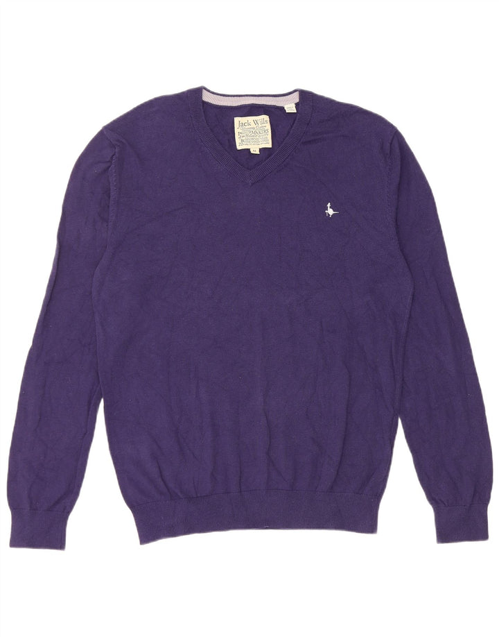 Jack Wills Ανδρικό πουλόβερ με λαιμόκοψη με λαιμόκοψη μεσαίο βαμβακερό