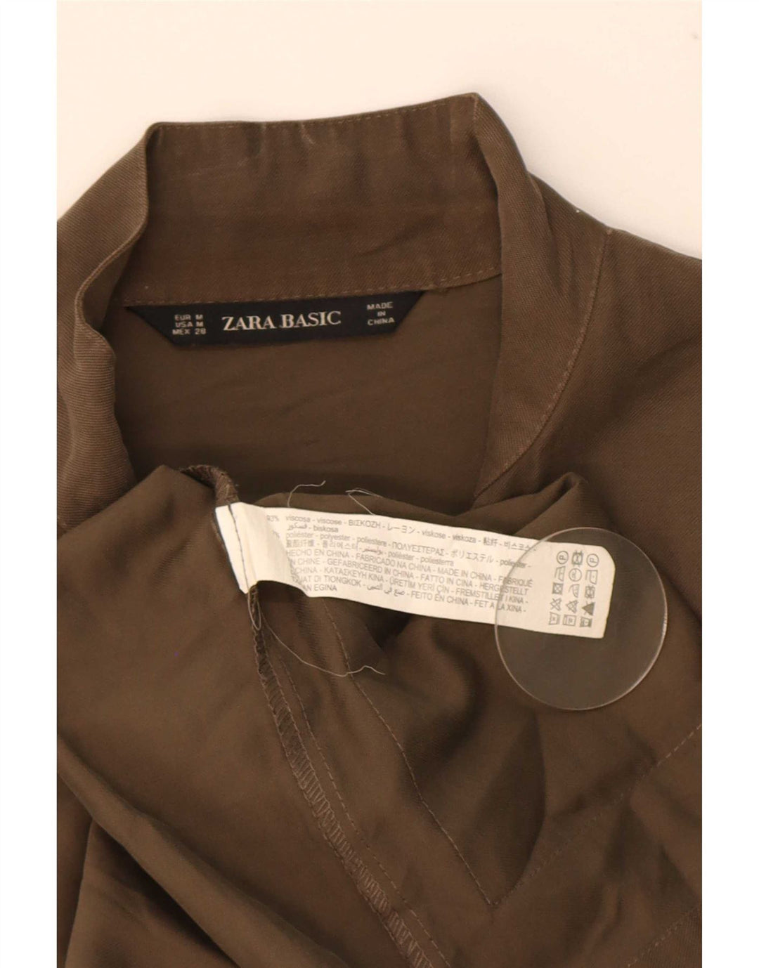 Zara Γυναικείο Utility Jacket UK 14 Medium Khaki Viscose