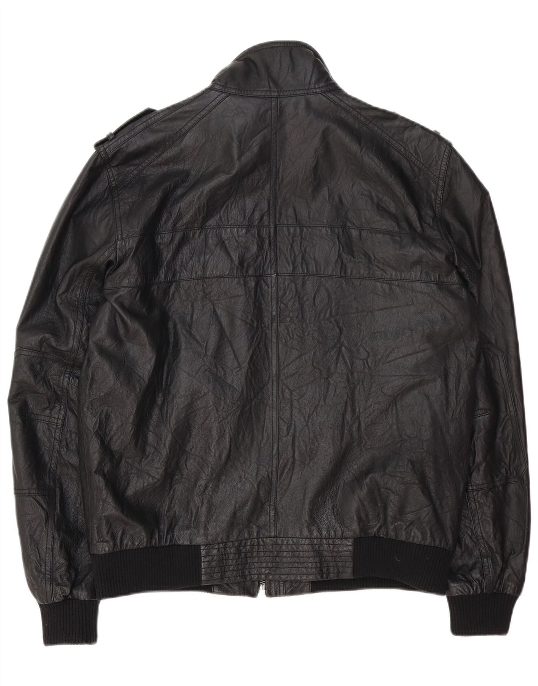 Ανδρικό δερμάτινο μπουφάν Montego Military UK 40 Large Black Leather