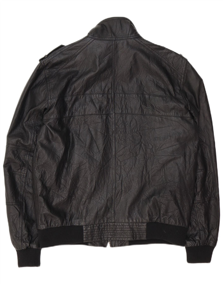Ανδρικό δερμάτινο μπουφάν Montego Military UK 40 Large Black Leather