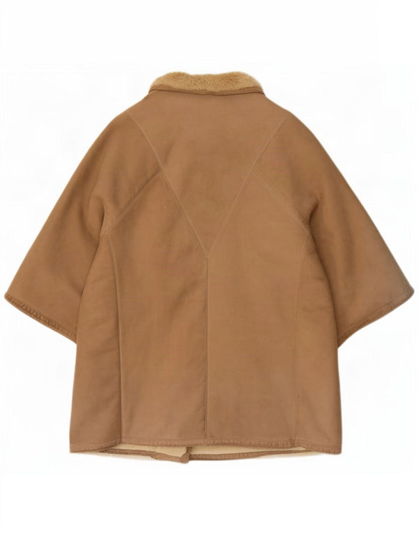 Vintage γυναικείο παλτό 3/4 μανίκι Shearling UK 14 Medium Beige