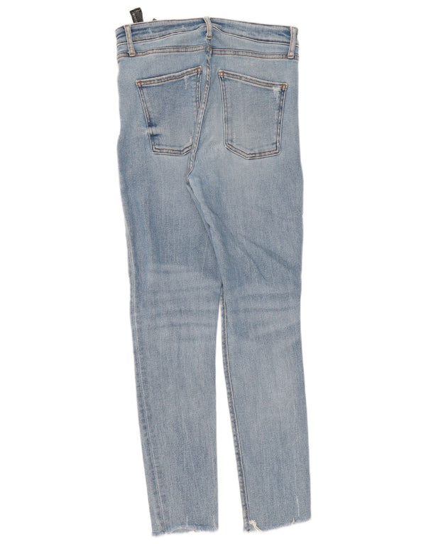 Zara γυναικεία ψηλόμεση ταλαιπωρημένη τζιν EU 40 Medium W30 L29 Μπλε
