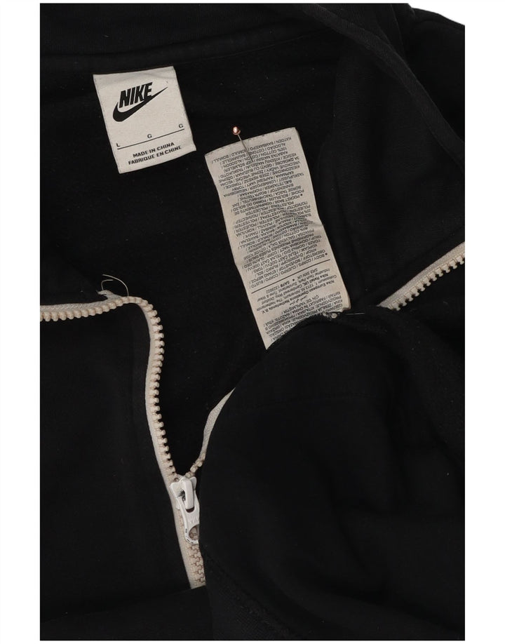 Ανδρικό φούτερ Nike με φερμουάρ, μαύρο βαμβακερό