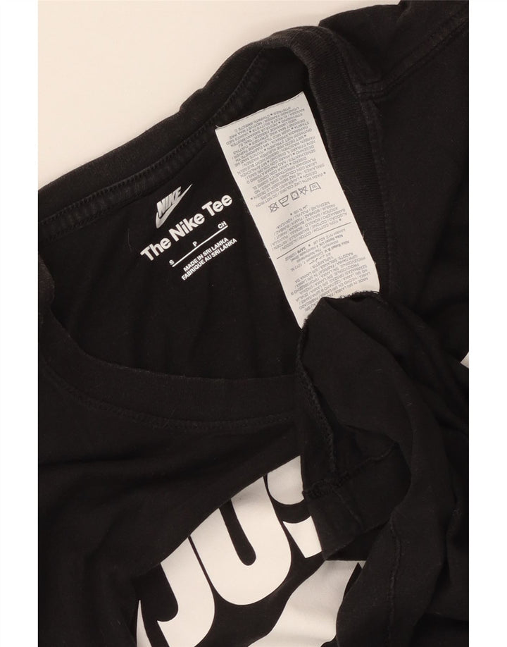 Ανδρικό γραφικό μπλουζάκι Nike, μικρό μαύρο βαμβακερό
