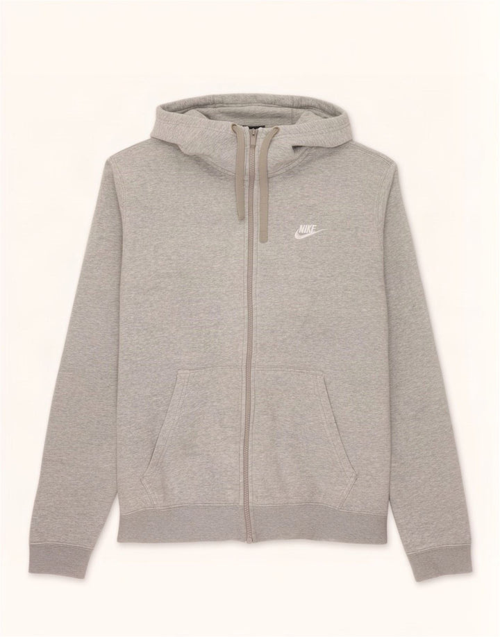Ανδρικό πουλόβερ Nike με φερμουάρ, μεσαίο βαμβακερό γκρι