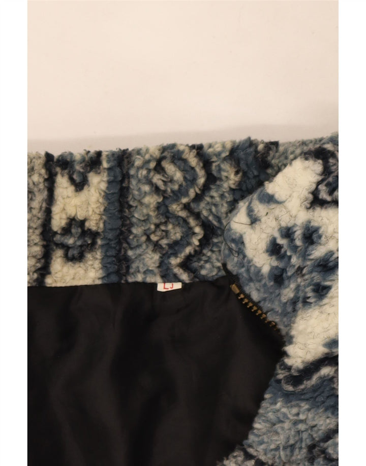 Vintage Ανδρικό Fleece Jacket UK 40 Large Blue Fair Isle