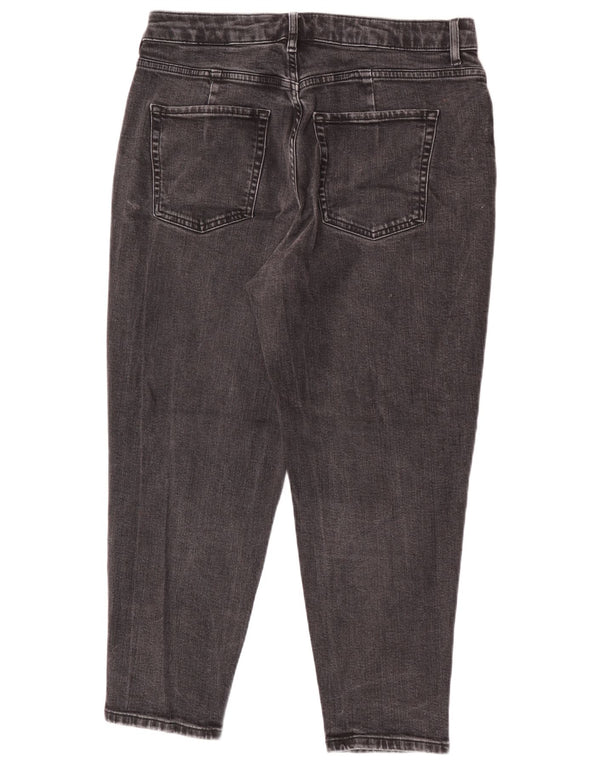 Marks & Spencer Γυναικεία Mom Tapered Cropped Jeans UK 14 Large W32 L25 Grey