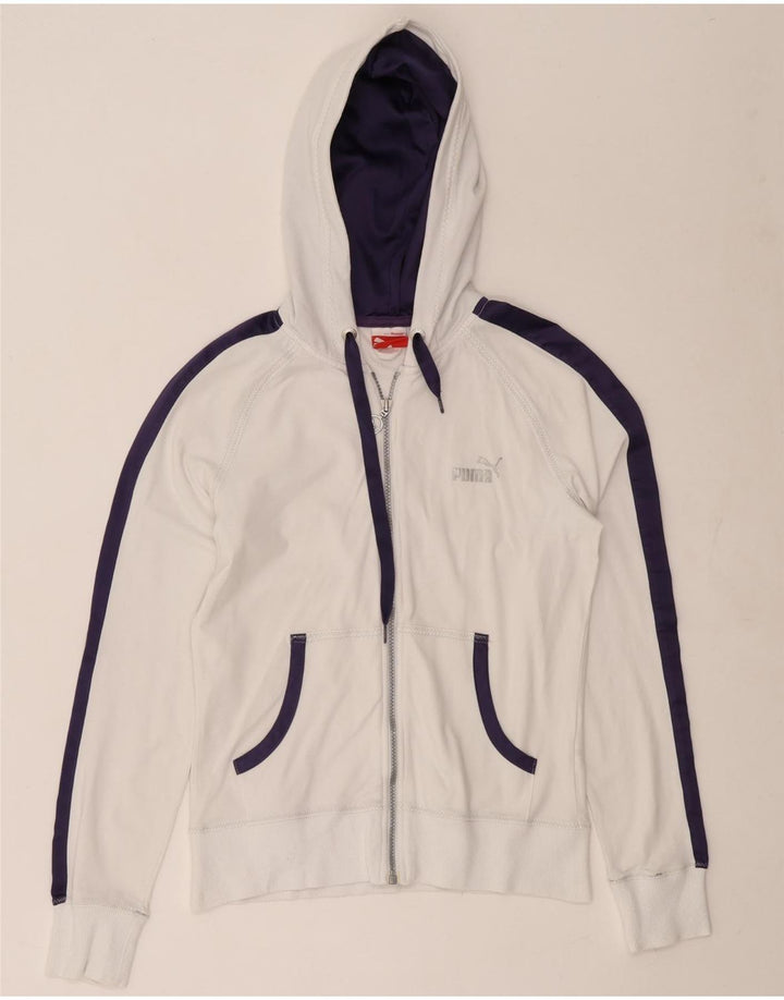 Γυναικείο πουλόβερ με κουκούλα με φερμουάρ Puma UK 12 μεσαίο λευκό χρώμα