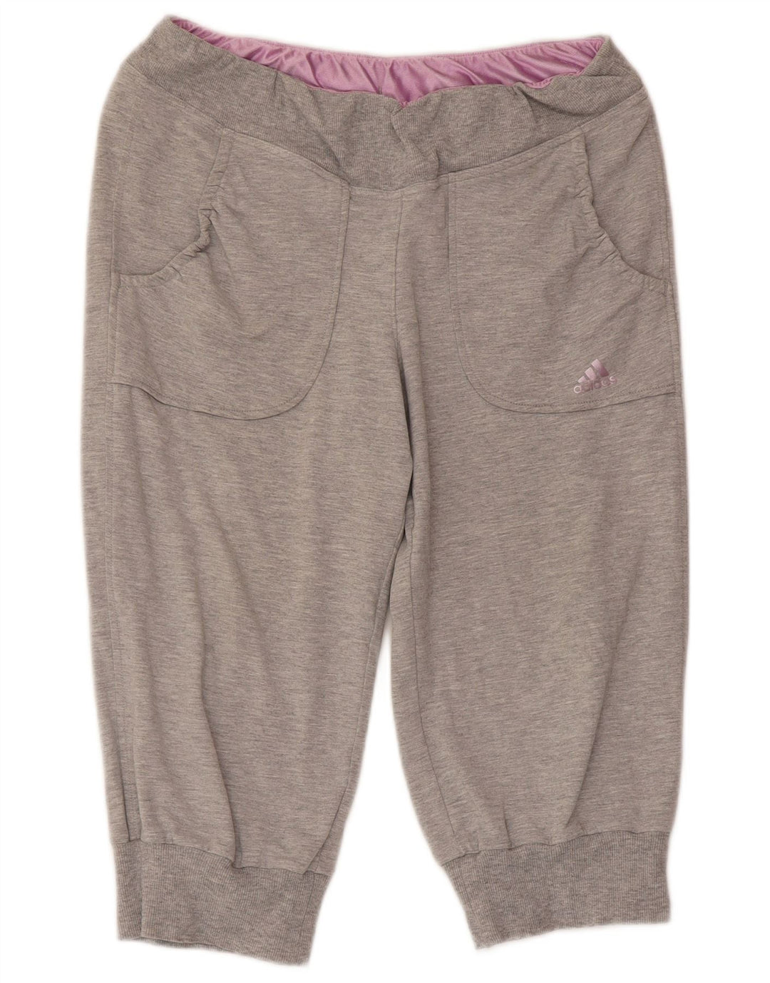 ADIDAS Girls Capri Tracksuit Trousers Joggers 15-16 Years Grey
