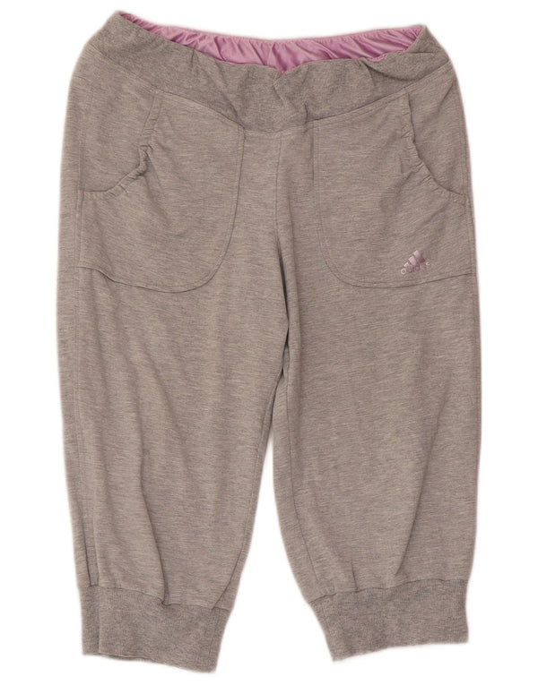 ADIDAS Girls Capri Tracksuit Trousers Joggers 15-16 Years Grey