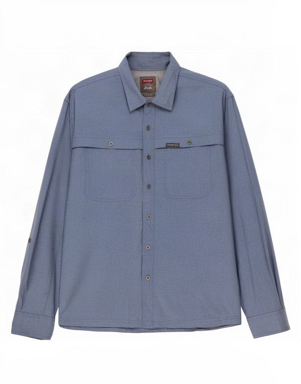 Ανδρικό πουκάμισο κανονικής εφαρμογής Wrangler XL Blue Polyester