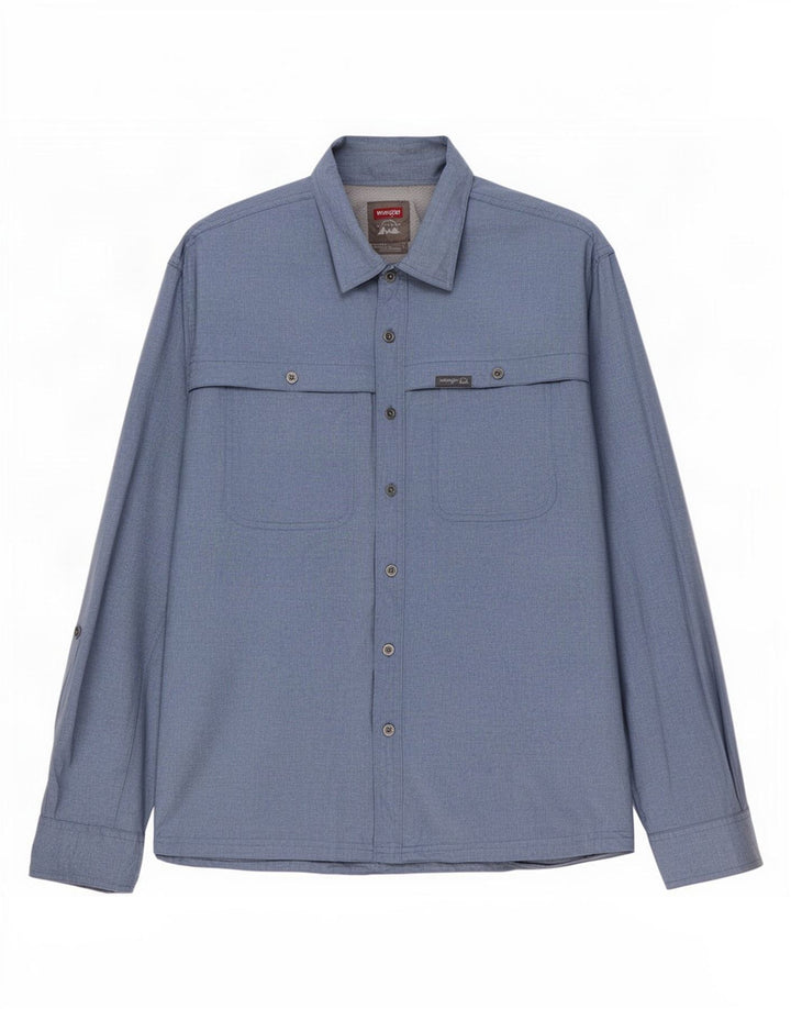 Ανδρικό πουκάμισο κανονικής εφαρμογής Wrangler XL Blue Polyester