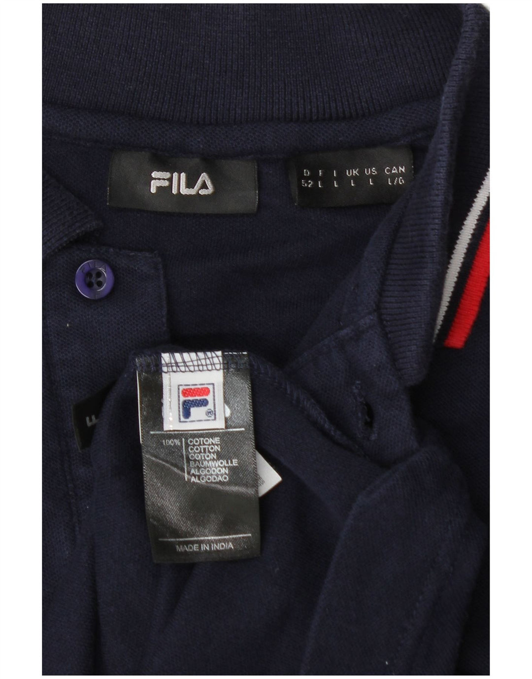 Ανδρικό μπλουζάκι πόλο FILA μεγάλο μπλε ναυτικό βαμβακερό