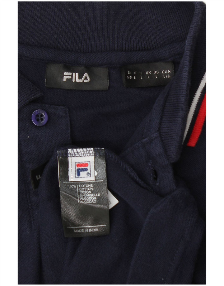 Ανδρικό μπλουζάκι πόλο FILA μεγάλο μπλε ναυτικό βαμβακερό
