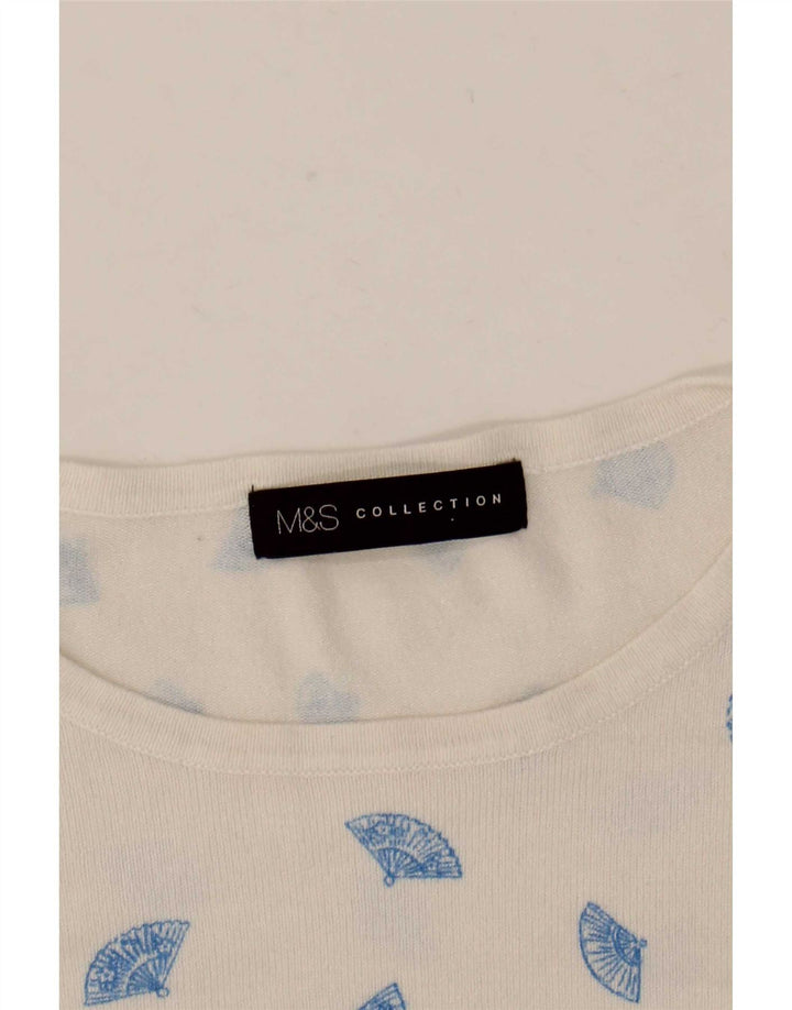 Marks & Spencer Γυναικείο πουλόβερ αφηρημένο μοτίβο βάρκας με λαιμόκοψη UK 12 Medi