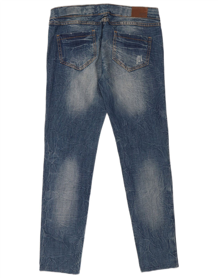 Rifle Womens Distressed Slim Jeans IT 44 Medium W34 L30 Blue Cotton