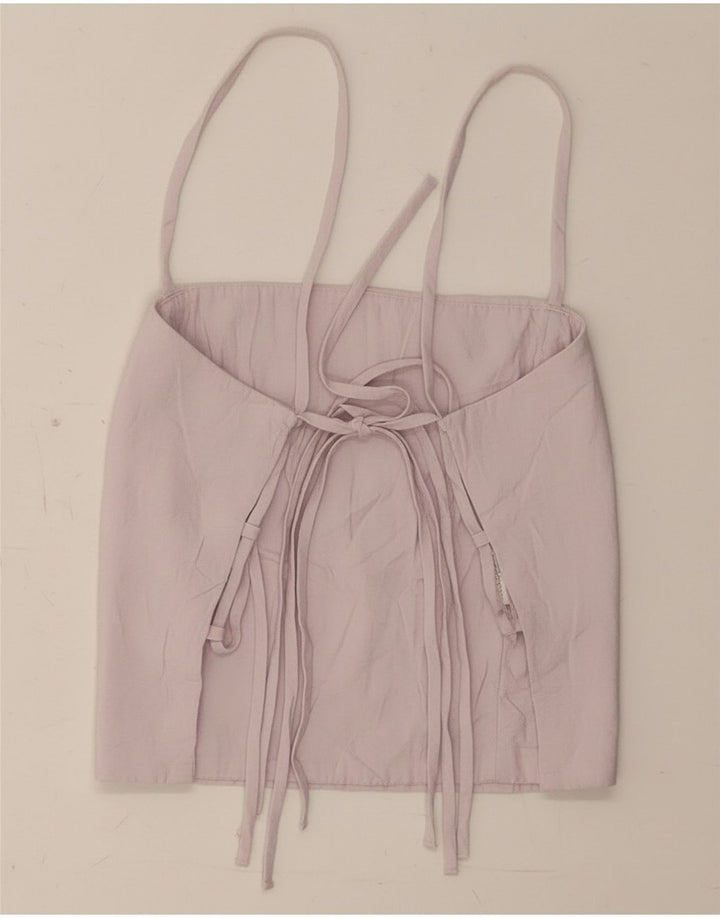 Zara Womens Crop Corset Top UK 8 Small Purple Modal