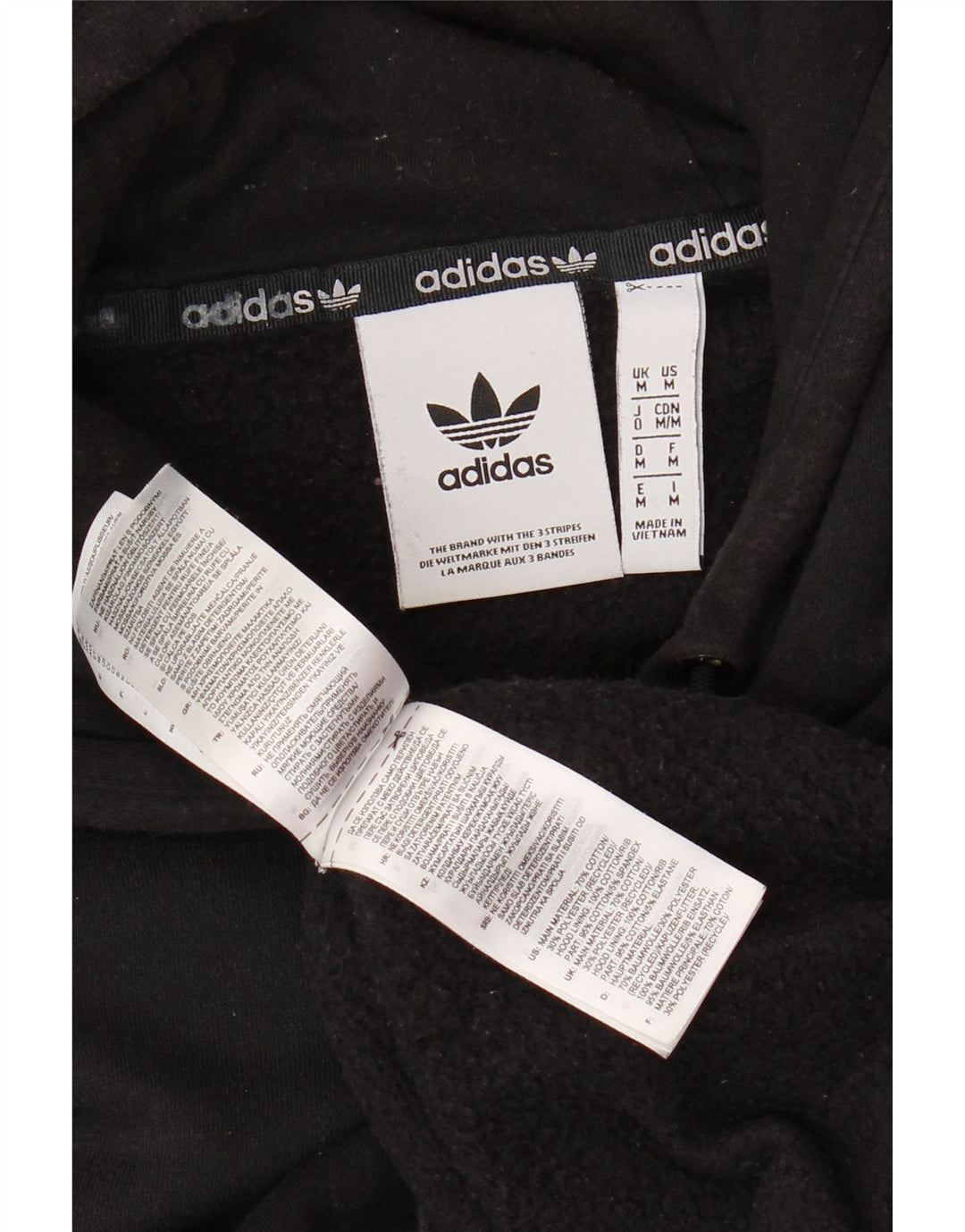 Ανδρικό κουκούλα ADIDAS, μεσαίο μαύρο βαμβακερό