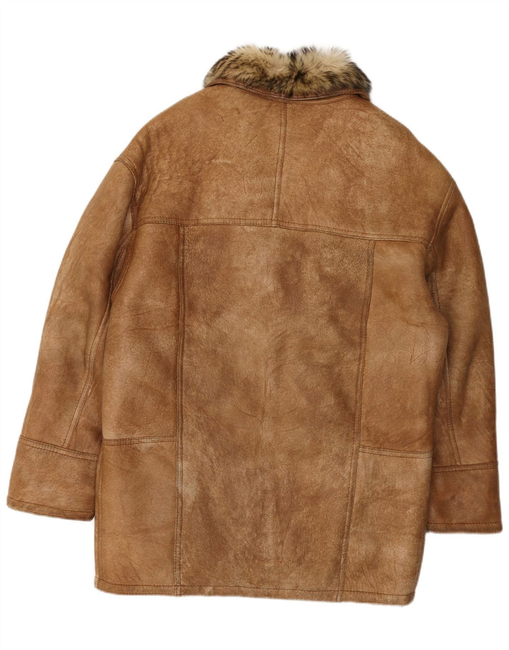 Ανδρικό Shearling Jacket VINTAGE UK 36 Small Brown Shearling