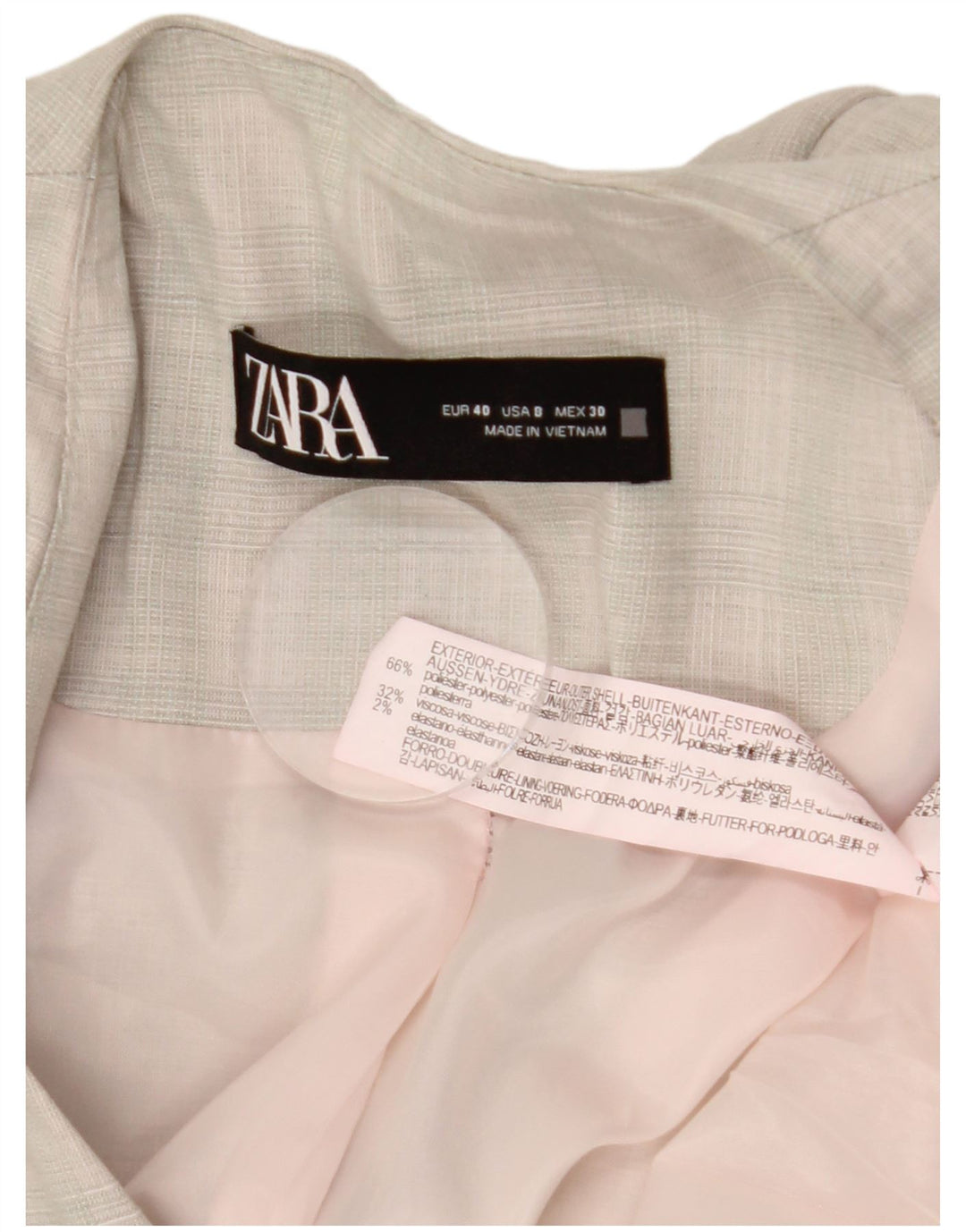 ZARA Γυναικείο μπουφάν μπλέιζερ με 1 κουμπιά EU 40 μεσαίου γκρι από πολυεστέρας