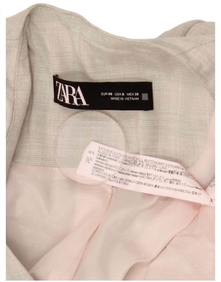 ZARA Γυναικείο μπουφάν μπλέιζερ με 1 κουμπιά EU 40 μεσαίου γκρι από πολυεστέρας