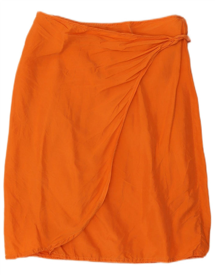 Vintage Γυναικεία Φούστα Wrap Medium W28 Πορτοκαλί μετάξι