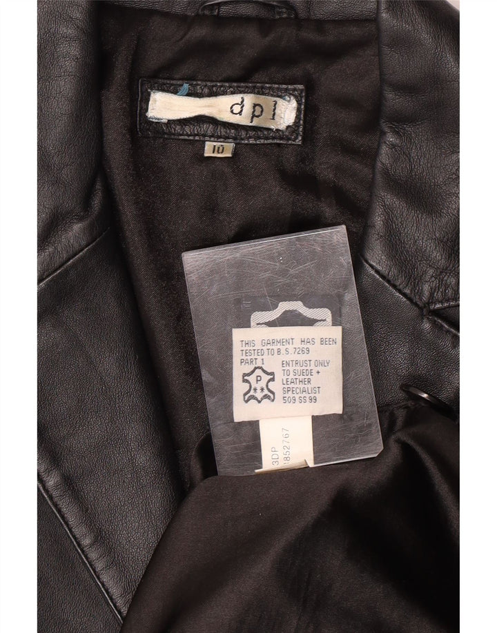 DPL Γυναικείο Δερμάτινο Παλτό UK 10 Small Black Leather