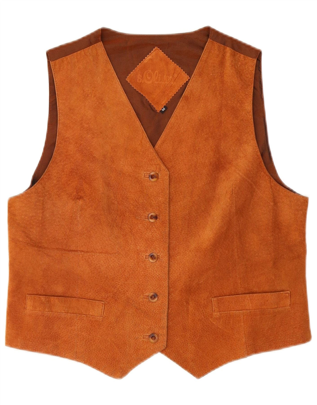 S.Oliver Γυναικείο Suede Γιλέκο IT 40 Small Brown Δερμάτινο