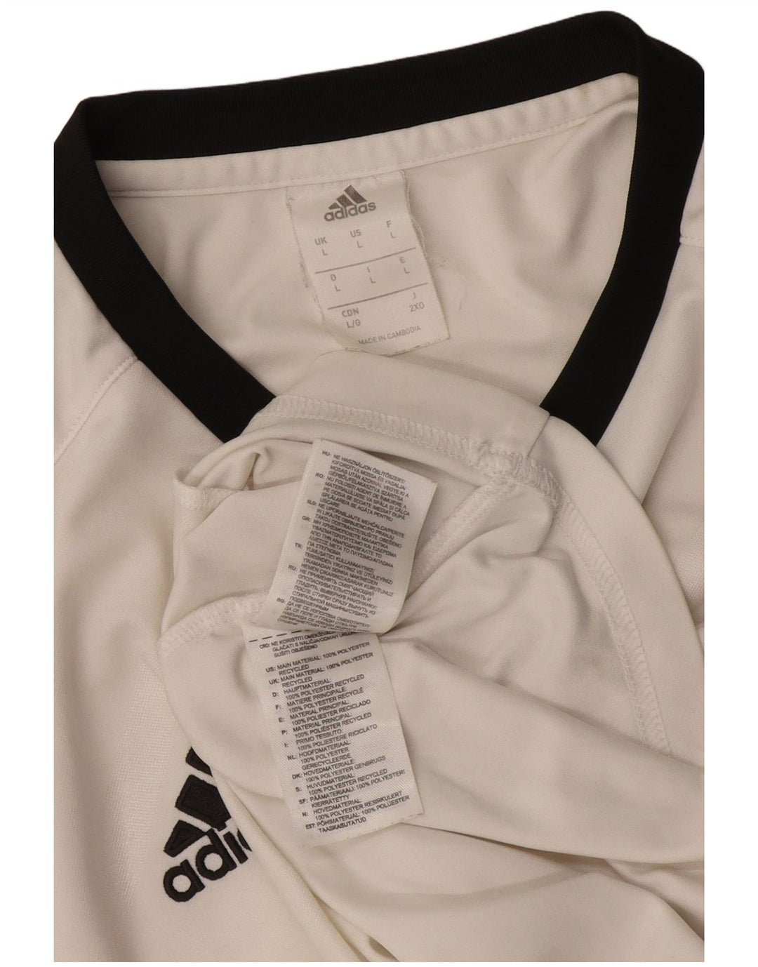 Γυναικείο T-Shirt Adidas Top Large White Colourblock Polyester