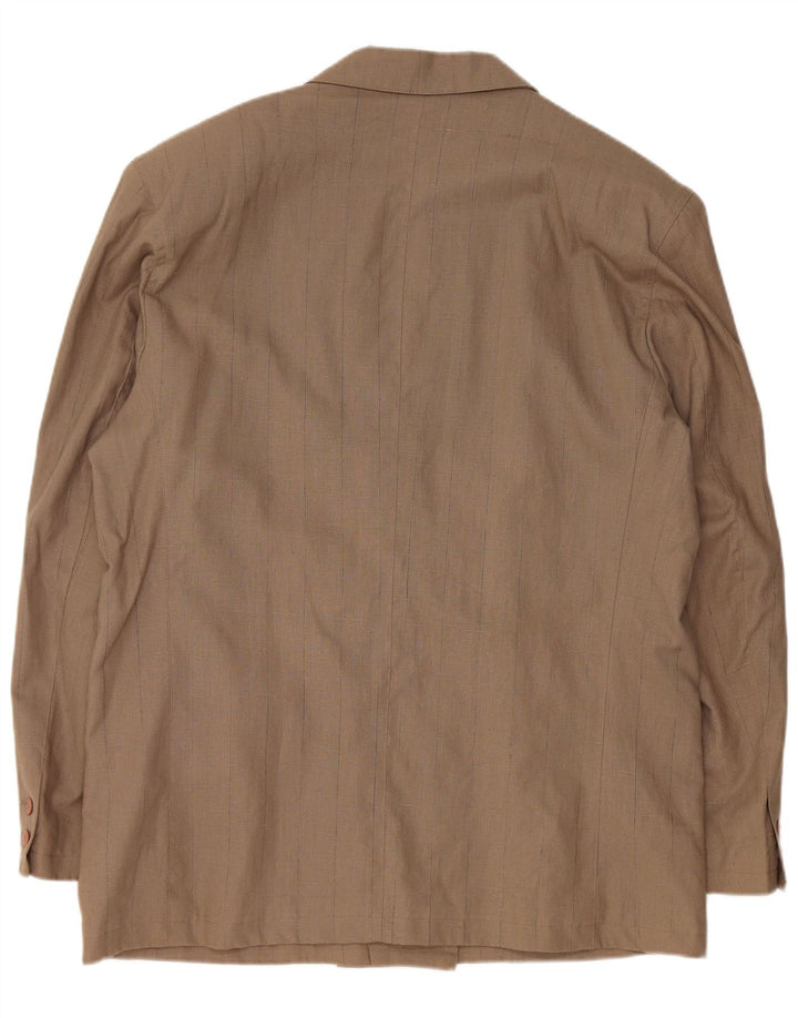 Ανδρικό σακάκι σακάκι με διπλό στήθος VINTAGE EU 56 3XL Καφέ Λινό