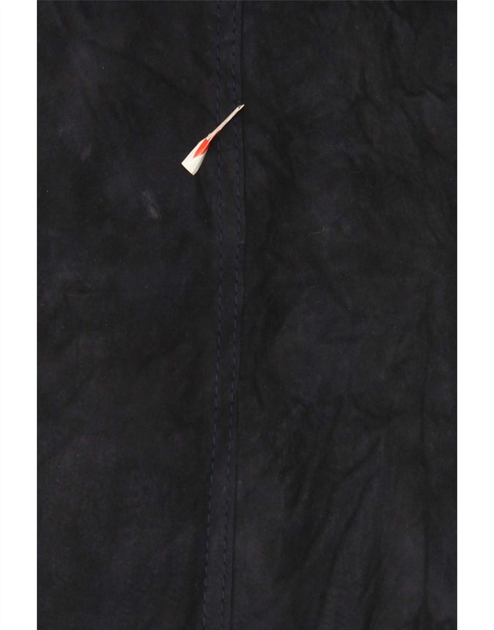 Vintage γυναικείο σουέτ πανωφόρι UK 10 Small Navy Blue