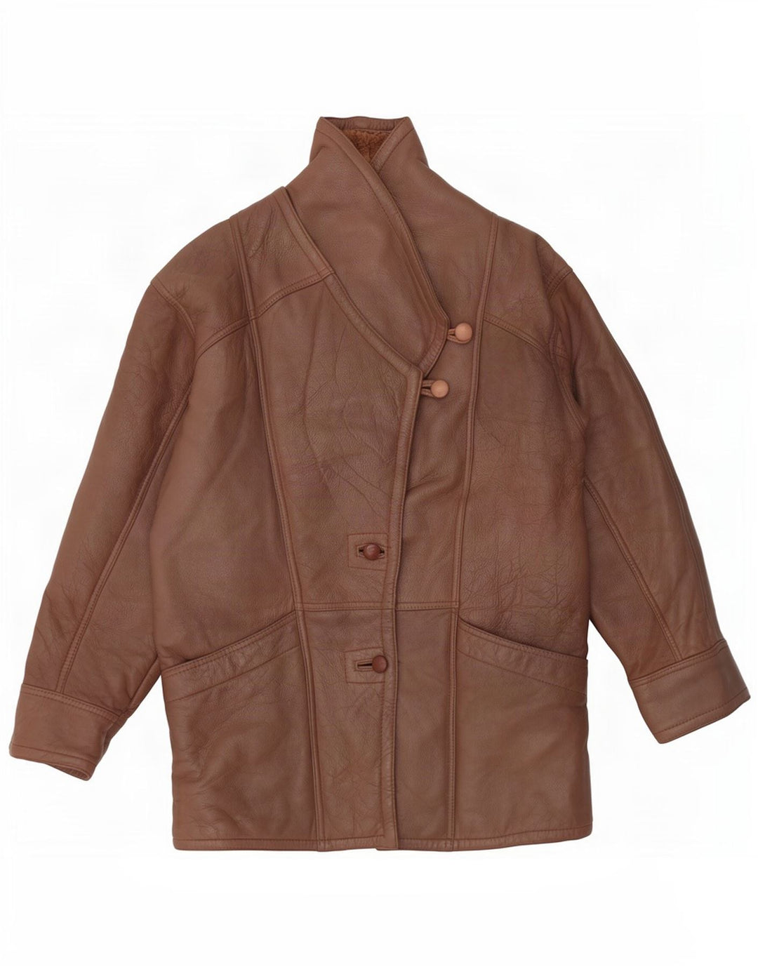 Vintage Γυναικείο Shearling Jacket UK 14 Medium Brown