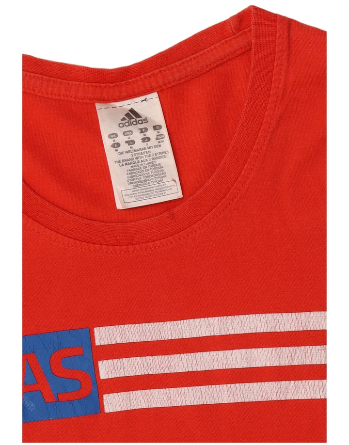 Ανδρικό γραφικό T-Shirt Adidas Top Μεσαίο κόκκινο βαμβακερό