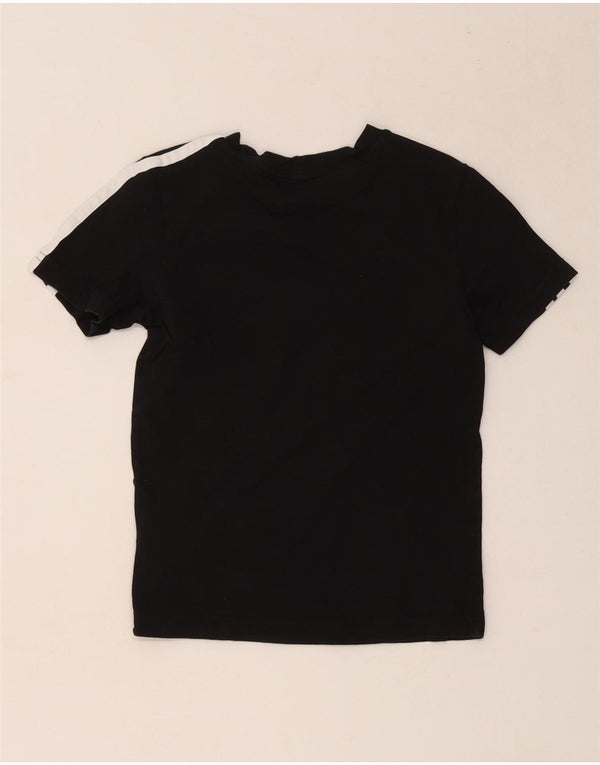 Adidas Boys T-Shirt Top 7-8 Years Μαύρο βαμβακερό